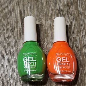 2 NWT broadway nails gel strong bora bora & green